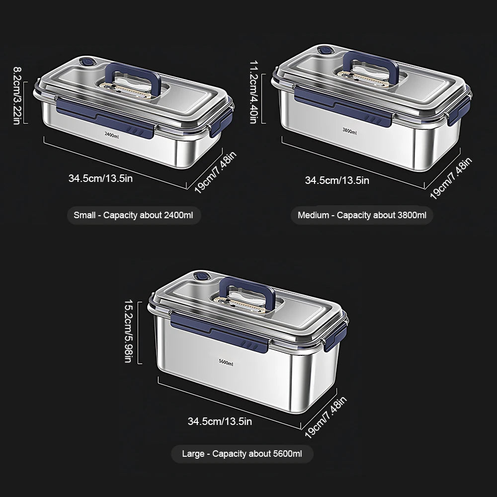 Food Storage Containers with Lids Airtight Food Grade 316 Stainless Steel Large Capacity Leakproof Kitchen Storage Container