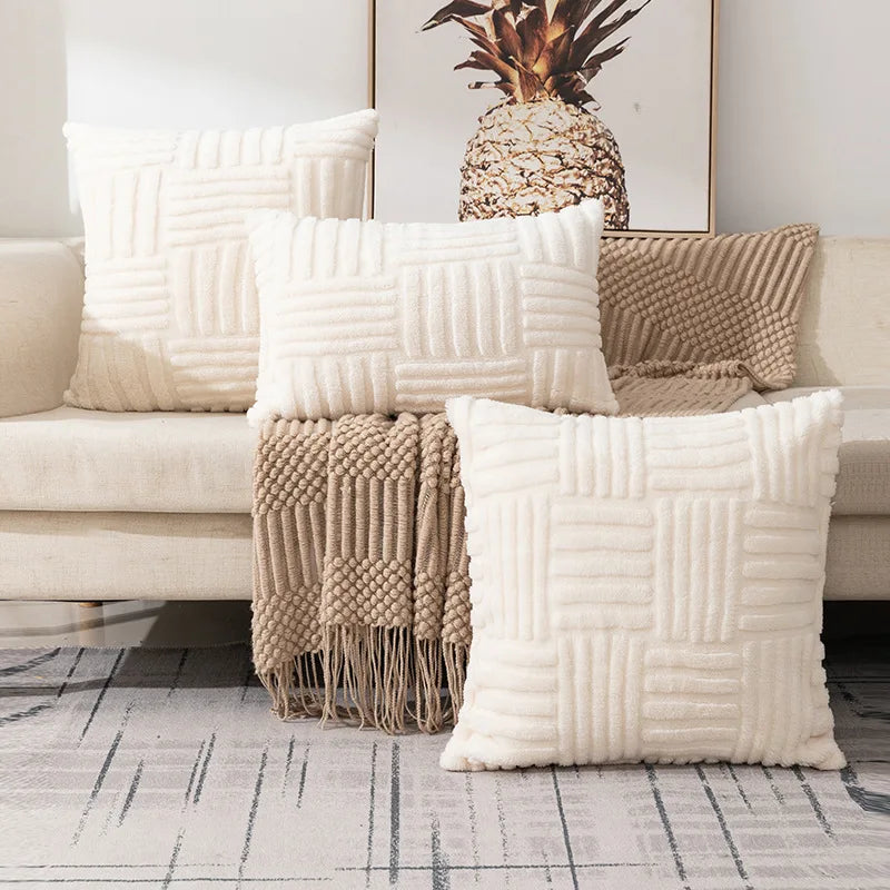 Pillow Case Woven Plush Pillowcase Office Sofa Waist Cushion Pillow Head Cushion Luxury 45x45cm Decorative Pillows For Sofa
