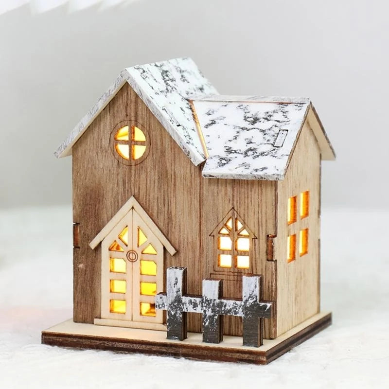Christmas Decor House LED Light Desktop Ornament Festive Atmospheres Enhancer for Home, Offices, and Store Decor