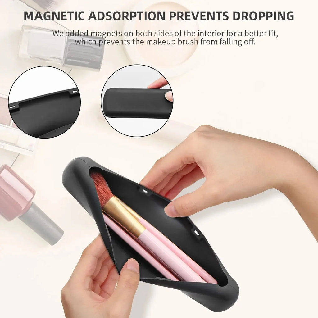 Silicone Brow Pencil Case Makeup Brush Eyeshadow Brush Storage Set Dust-Proof Simple Portable Travel Bag Specific