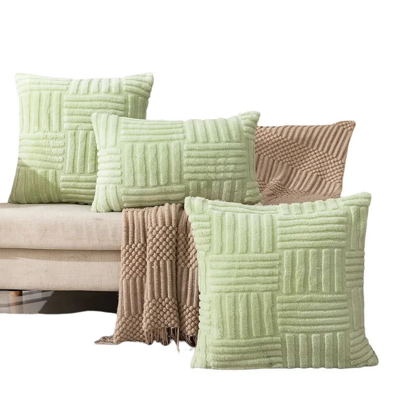 Pillow Case Woven Plush Pillowcase Office Sofa Waist Cushion Pillow Head Cushion Luxury 45x45cm Decorative Pillows For Sofa