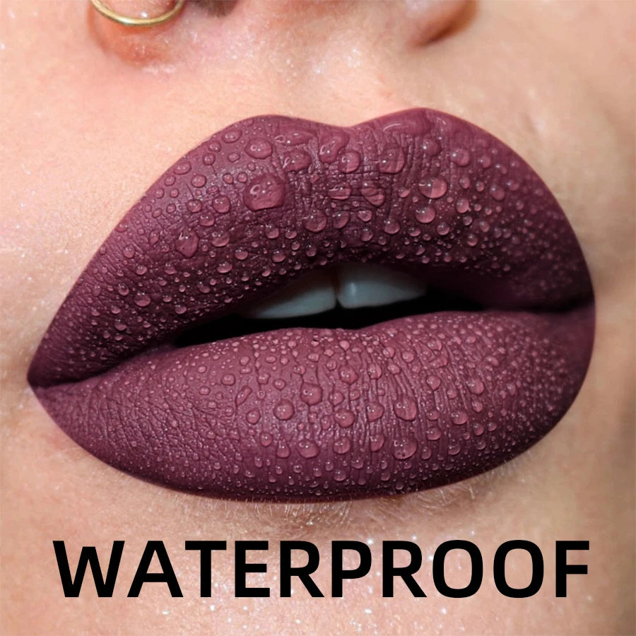 19 Colors Matte Velvet Lip Gloss Waterproof Liquid Lipstick Nude Black Lips Tint Makeup Lip Glaze Cosmetics Red Lip Stain Beauty