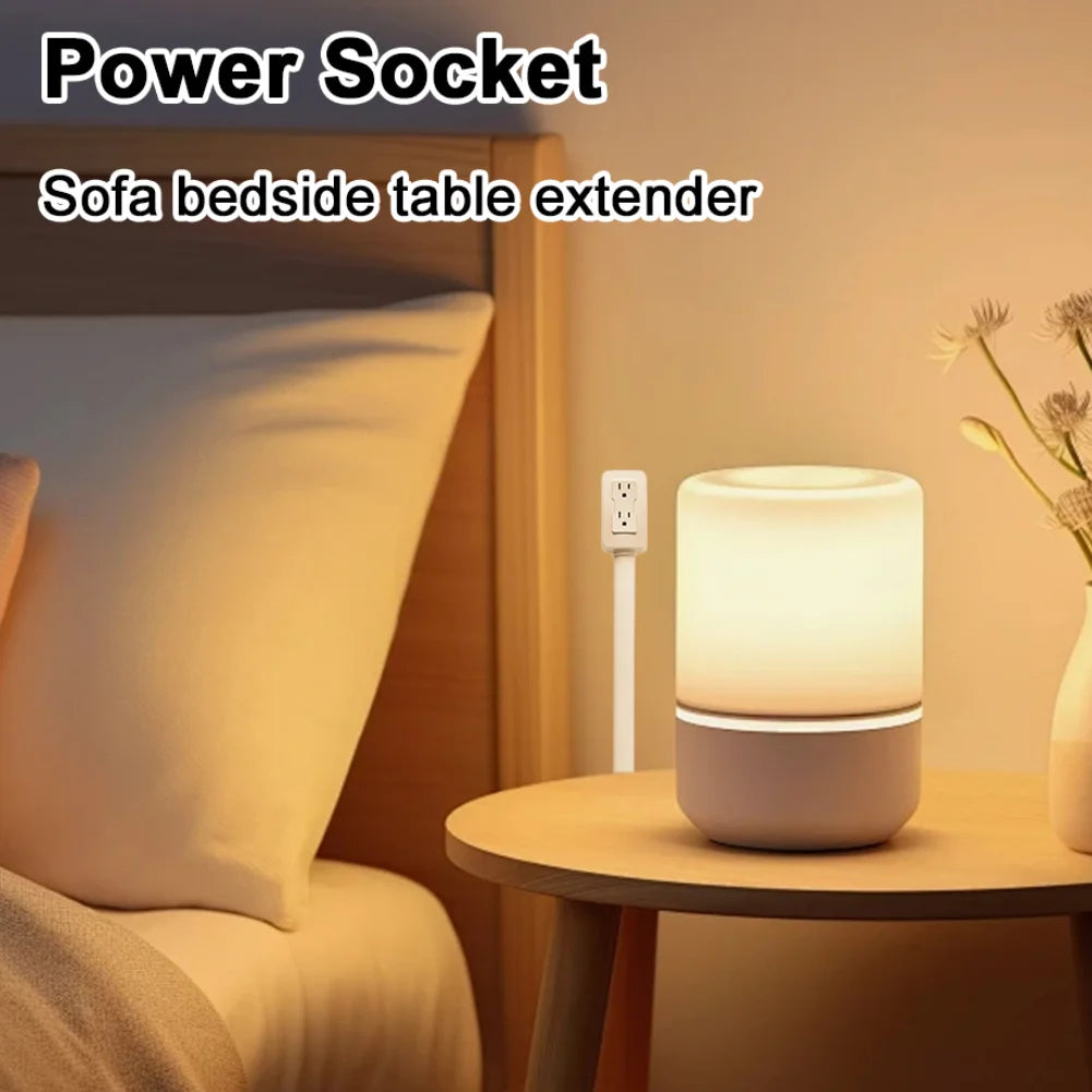 Power Socket Expander 2 Sockets 180° Rotation Stretchable Electrical Outlet Extender Power Socket Sofa Bedside Table Expander