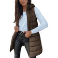2025 Women  Down Vest Women's Puffer Vest Casual Zip Up Quilted Padded Vest Hooded Sleeveless Down Jacket Winter Warm Outerwear