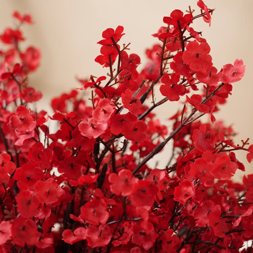 HMEOT Romantic Red Babysbreath Flower Branch Wedding Bridal Hand Bouquet Accessories Banquet Photo Home Table Decor Props H3910