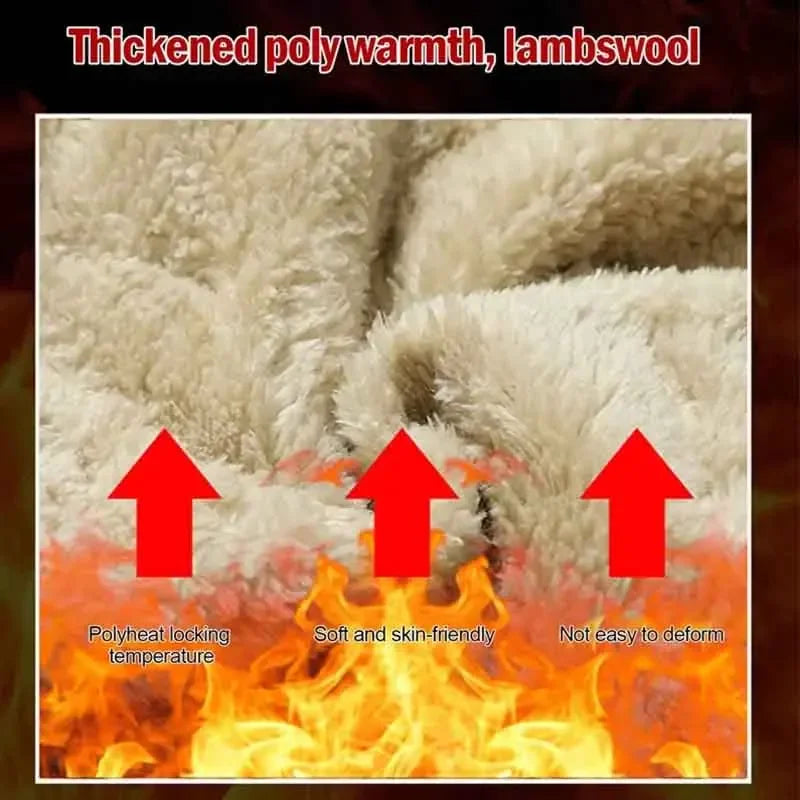 Men's Winter Sweatpants Plush Thick Fleece Lambswool Thermal Casual Waterproof Windproof Warm Cotton Trousers