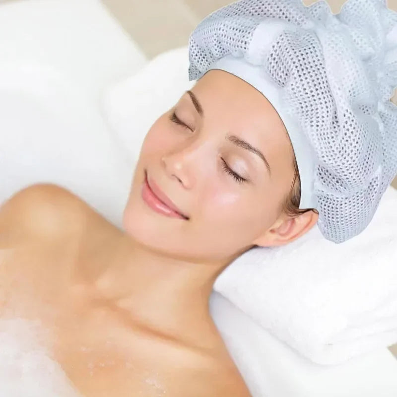 Net Plopping Cap for Drying Curly Hair Adjustable Net Plopping Bonnet Quick Drying Hair Towel Bath Hats Net Plopping Cap