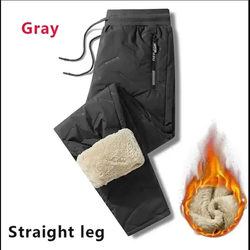 Men's Winter Sweatpants Plush Thick Fleece Lambswool Thermal Casual Waterproof Windproof Warm Cotton Trousers