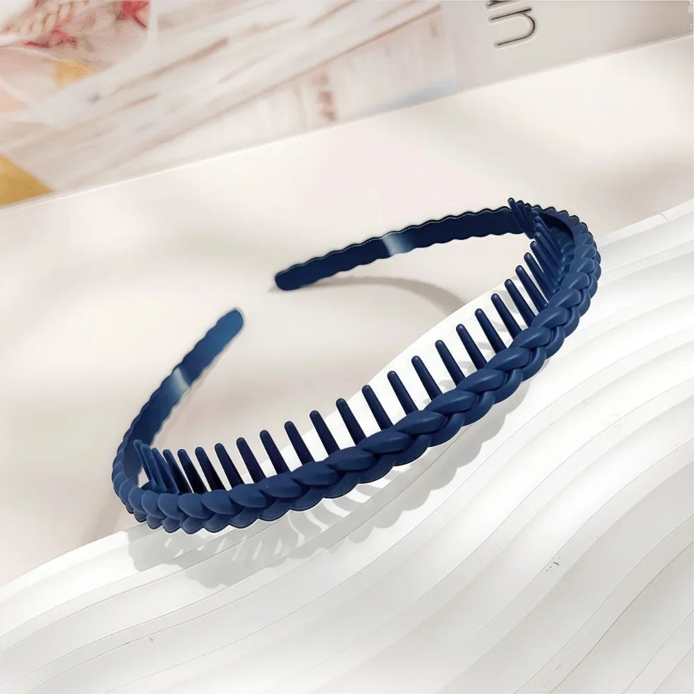 Fashion Plastic Twist Cross Headband for Women Girls with Teeth Non-slip Flexible Hoop Wash Face Hair Styling Accessories New