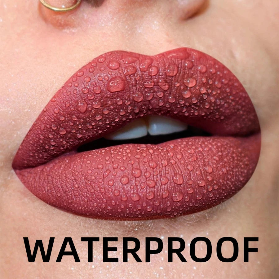 19 Colors Matte Velvet Lip Gloss Waterproof Liquid Lipstick Nude Black Lips Tint Makeup Lip Glaze Cosmetics Red Lip Stain Beauty