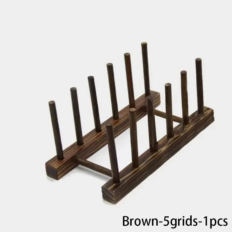 Multi Functional Storage Rack Kitchen Storage Mechanism Tableware Drainage Wooden Tableware Drying Rack Kitchen Accessories