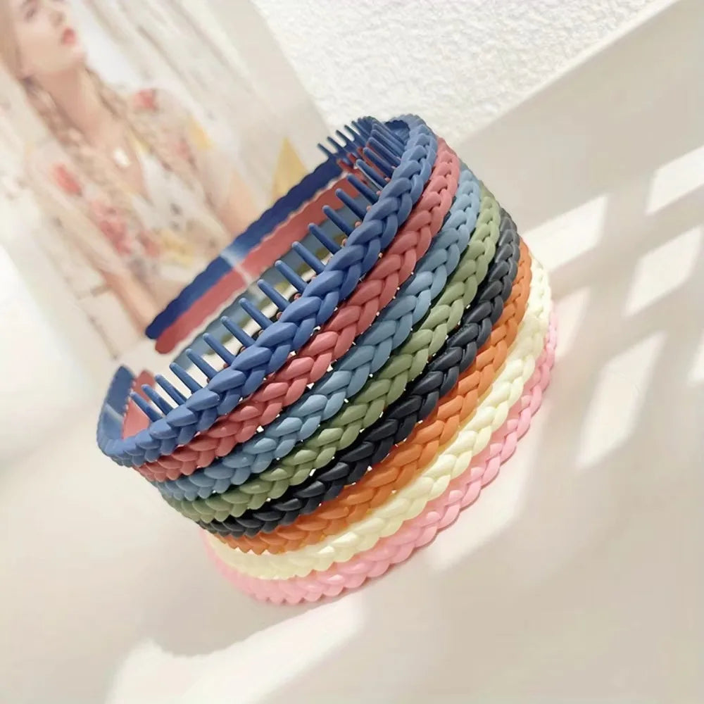 Fashion Plastic Twist Cross Headband for Women Girls with Teeth Non-slip Flexible Hoop Wash Face Hair Styling Accessories New