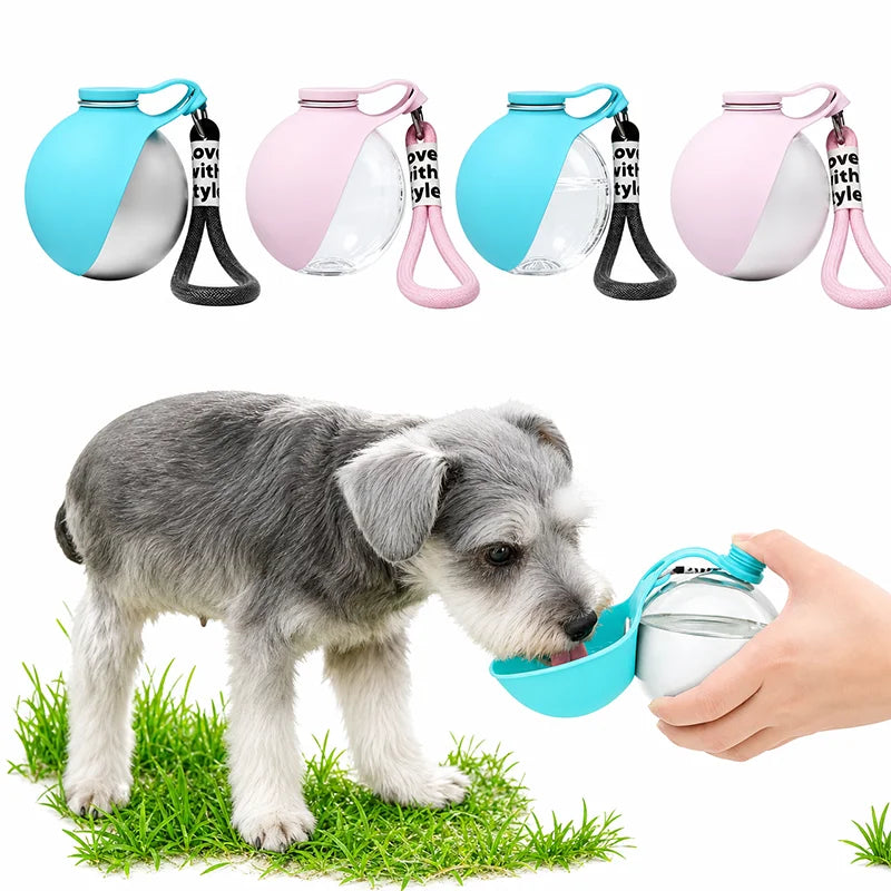 285ml Portable Dog Water Bottle Stainless Steel Travel Pet Water Dispenser Puppy Water Bottle for Outdoor Walking Hiking