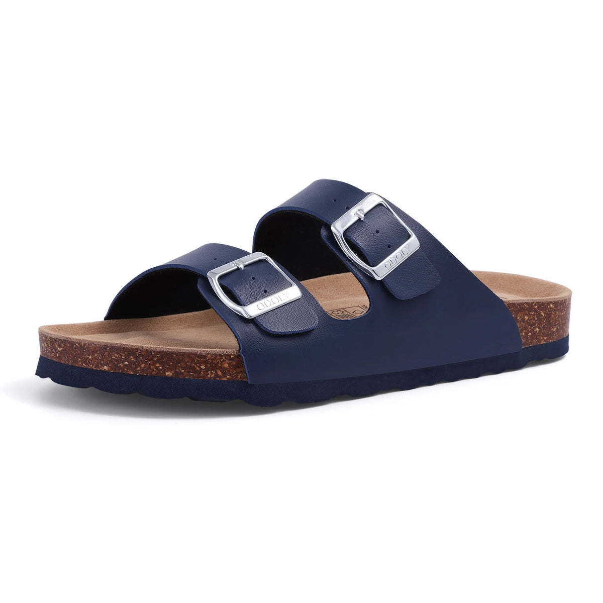 Kidmi Men's Cork Footbed Slide Sandal Slip On Sandals  Women Cork Sandals Nonslip Beach Sandals Female Adjustable Buckle Slides