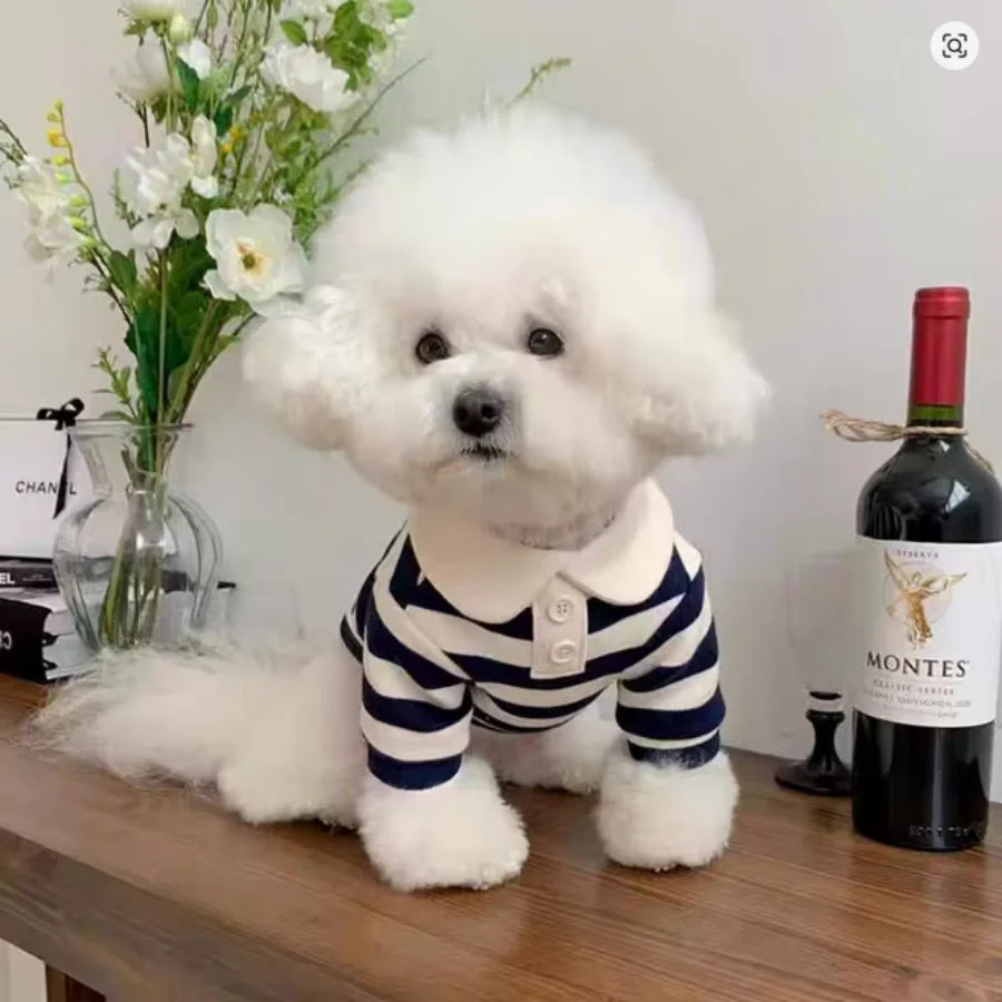 1pc 3Colors Striped Pet Polo Shirt, Soft Breathable  T-Shirt for Small Dogs & Cats, Classic  Block Design, Casual Daily Outfit