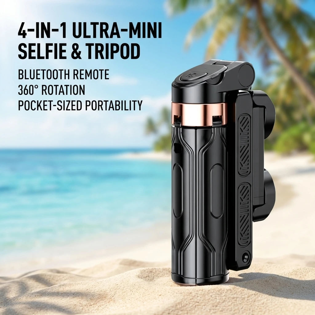 Super Mini Portable Selfie Stick Bluetooth Remote Versatile Integrated Design Phone Holder for Live Broadcasts