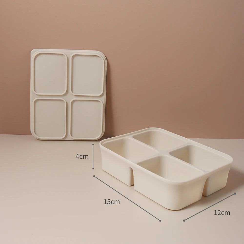 Baby Ice Cube Tray Silicone with Lids Flexible Ice Molds for Beverages,Baby Food Storage Mould, BPA-free