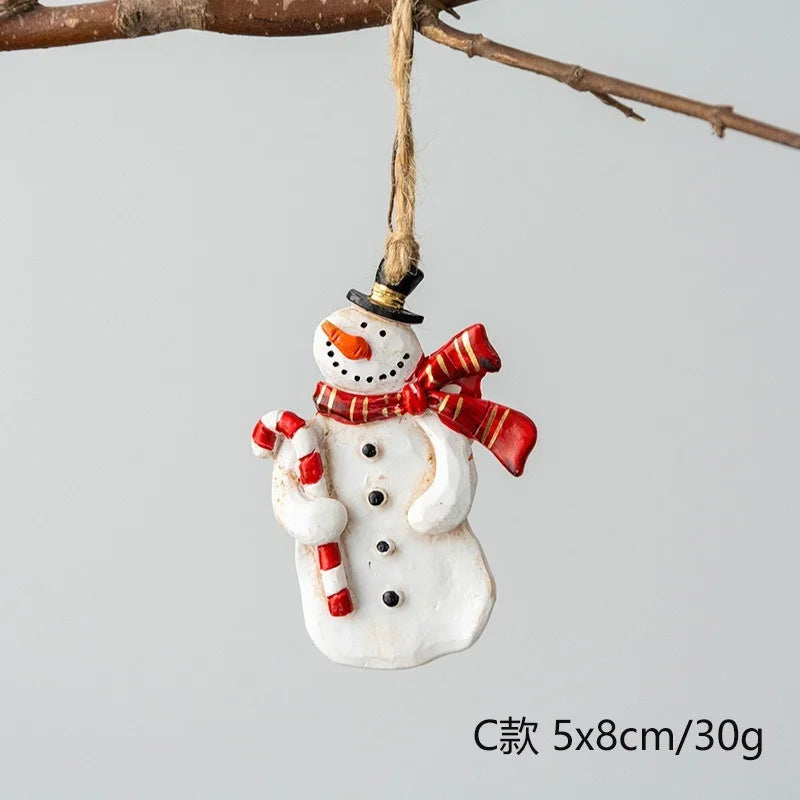 Merry Christmas Resin Christmas Santa/angel/Snowman Pendant Christmas Tree Decoration Xmas Ornaments 2023 Navidad New Year Decor