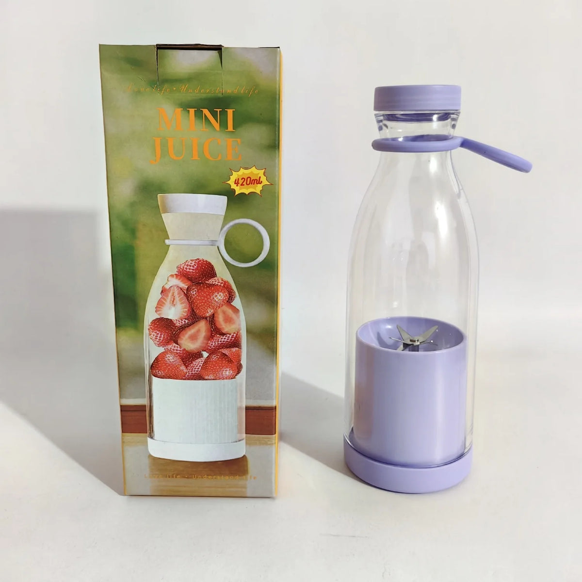 Mini Wine Bottle Juicer 420ml Portable Stirring USB Charging Juicer Cup Household Multifunctional Electric Juicer Household Item