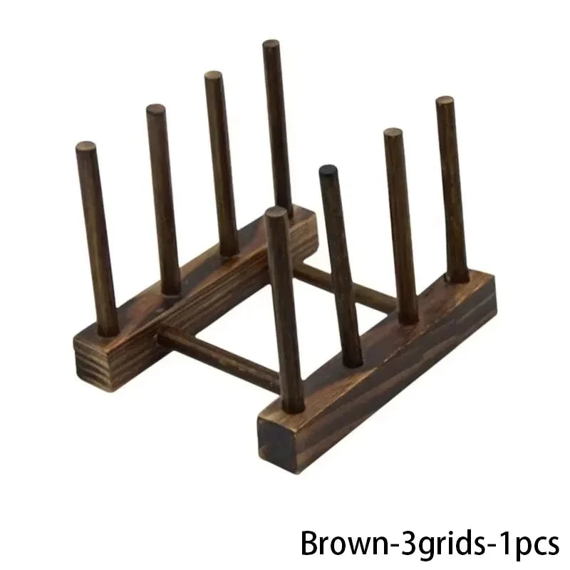 Multi Functional Storage Rack Kitchen Storage Mechanism Tableware Drainage Wooden Tableware Drying Rack Kitchen Accessories