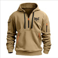 Fashion autumn and winter men's brand clothing multi-zipper design printed hoodie casual sweatshirt loose hooded jumper