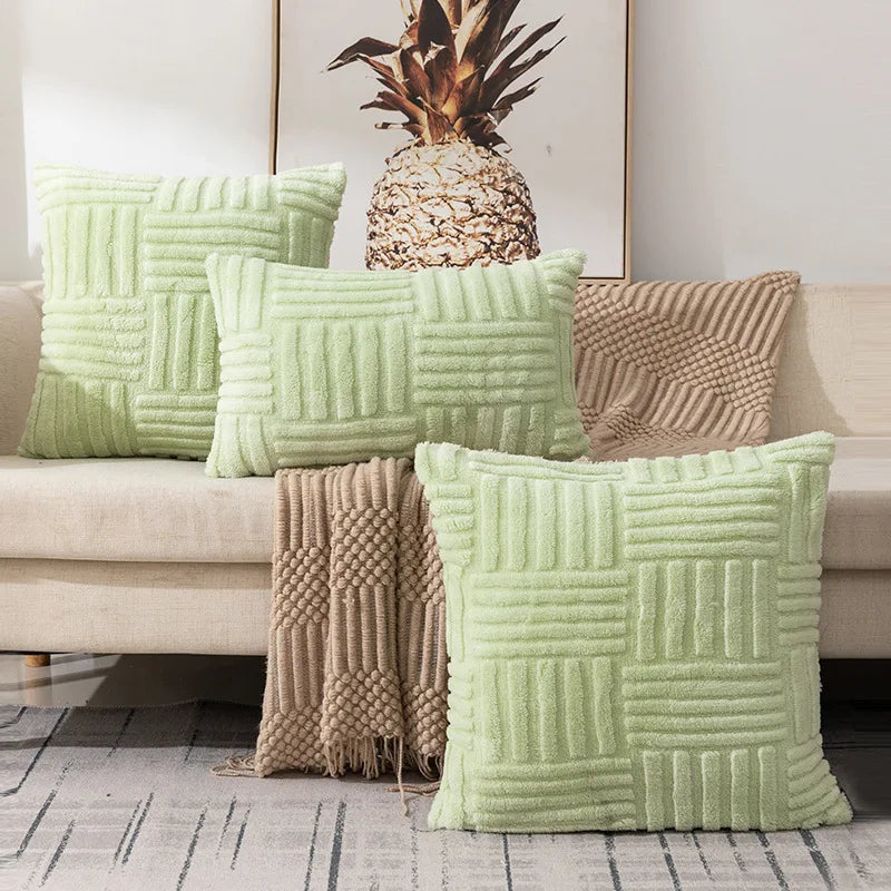 Pillow Case Woven Plush Pillowcase Office Sofa Waist Cushion Pillow Head Cushion Luxury 45x45cm Decorative Pillows For Sofa