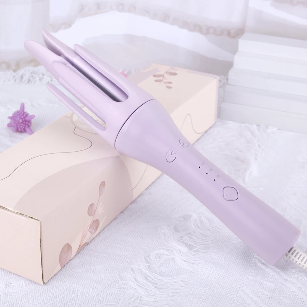 Automatic Hair Curler, One Touch Fast Heating Curling Iron with Adjustable Temperature, Portable Travel Hair Styling Tool, Gift