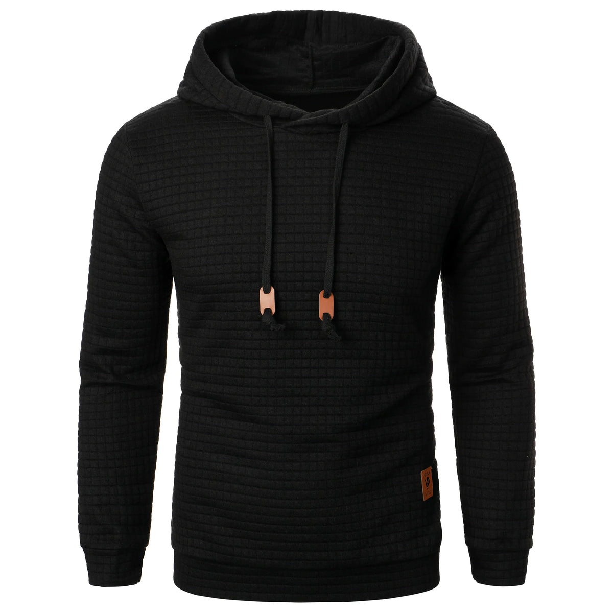 Autumn/Winter men's jacquard plaid hoodie long sleeve hoodie warm color hooded sweatshirt coat