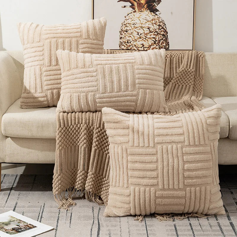 Pillow Case Woven Plush Pillowcase Office Sofa Waist Cushion Pillow Head Cushion Luxury 45x45cm Decorative Pillows For Sofa