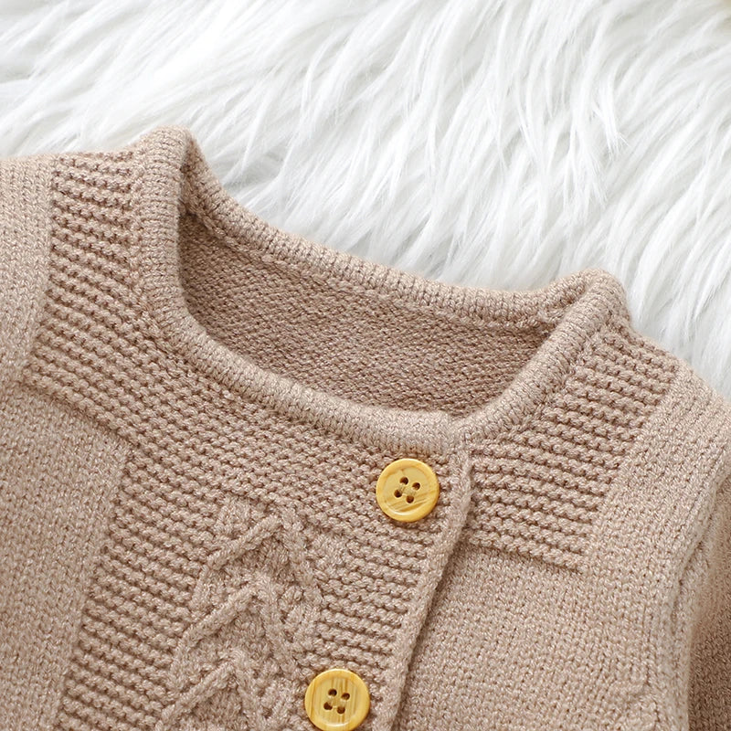 Infant Girls Clothes Sets Autumn Solid Long Sleeve Sweaters Cardigans+Pants Newborn Knitted Outfits 0-9m Toddler 2pcs Tracksuits