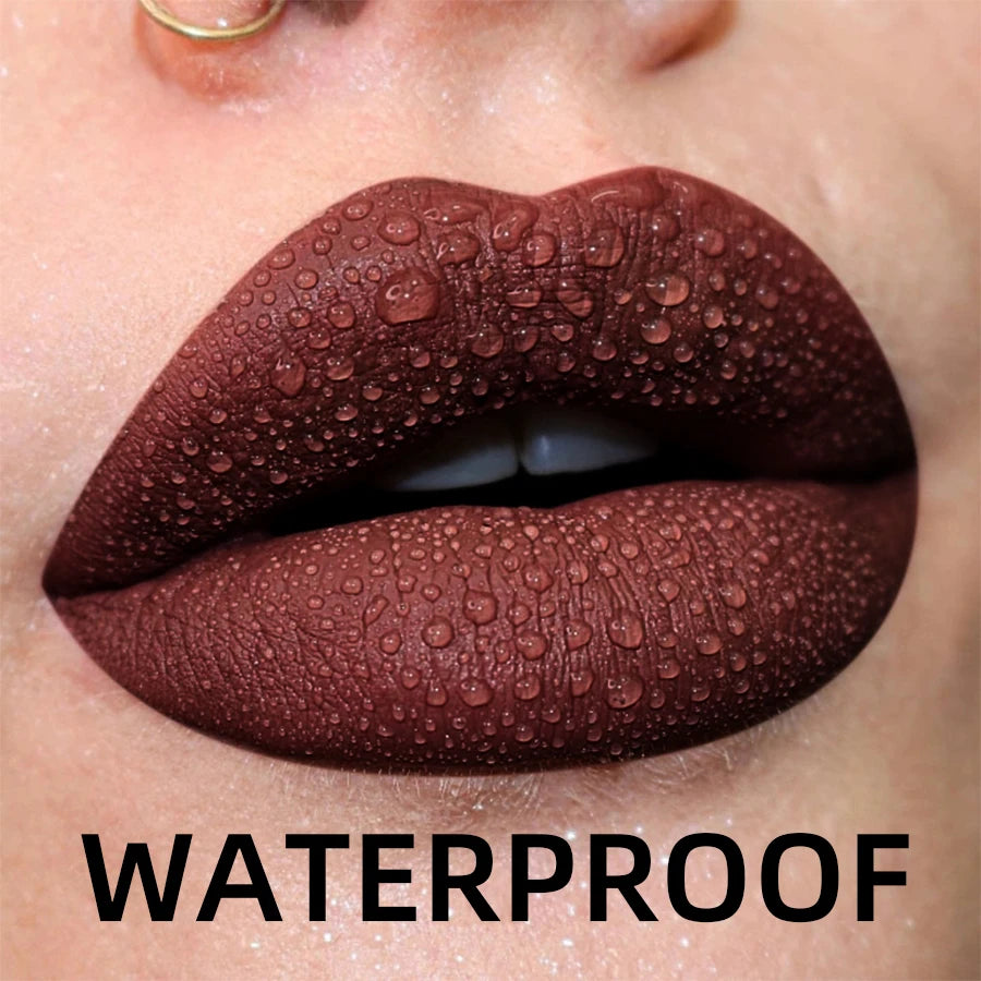 19 Colors Matte Velvet Lip Gloss Waterproof Liquid Lipstick Nude Black Lips Tint Makeup Lip Glaze Cosmetics Red Lip Stain Beauty