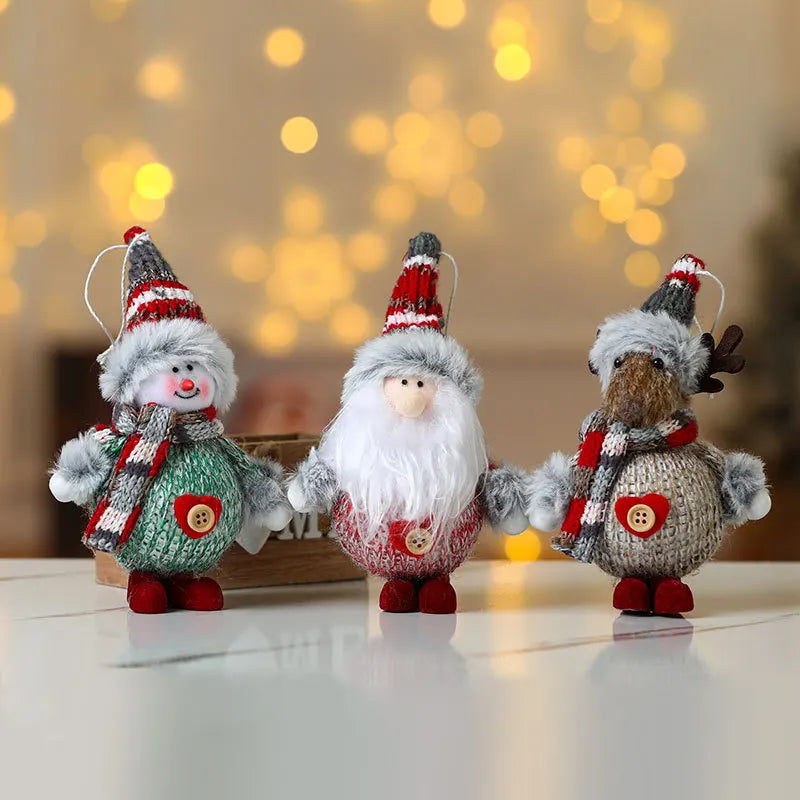 Christmas Dolls Tree Decor Standing Santa & Snowman and Reindeer Figurines for Home Decor Birthday Gifts Merry Christmas