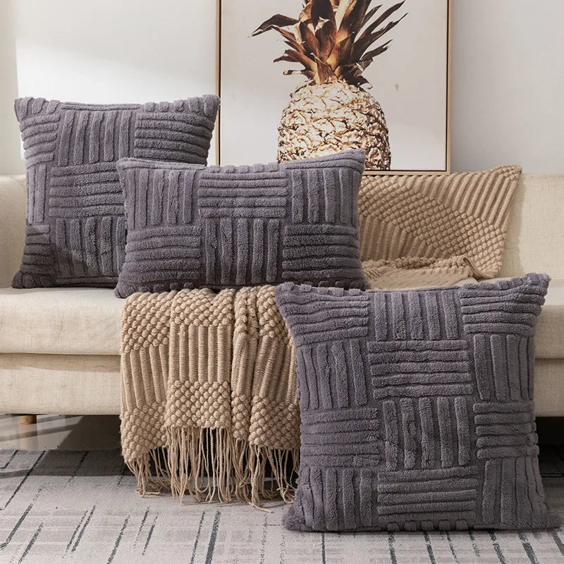 Pillow Case Woven Plush Pillowcase Office Sofa Waist Cushion Pillow Head Cushion Luxury 45x45cm Decorative Pillows For Sofa