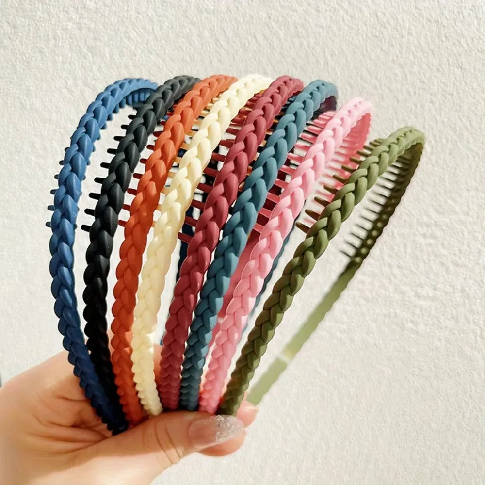 Fashion Plastic Twist Cross Headband for Women Girls with Teeth Non-slip Flexible Hoop Wash Face Hair Styling Accessories New