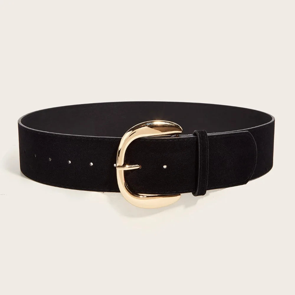 Maillard Styles Suede Leather Wide Belt Luxury Design Trendy Pin Buckle Waistband Versatile Casual Trouser Dress Belts Gifts