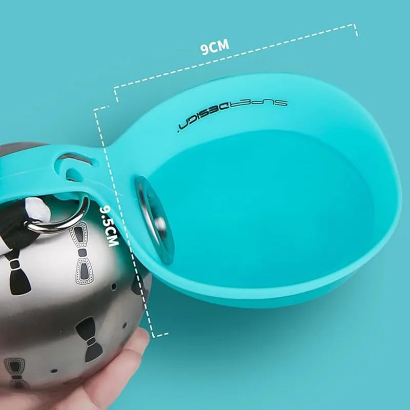285ml Portable Dog Water Bottle Stainless Steel Travel Pet Water Dispenser Puppy Water Bottle for Outdoor Walking Hiking