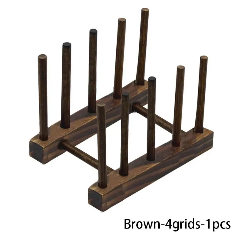 Multi Functional Storage Rack Kitchen Storage Mechanism Tableware Drainage Wooden Tableware Drying Rack Kitchen Accessories